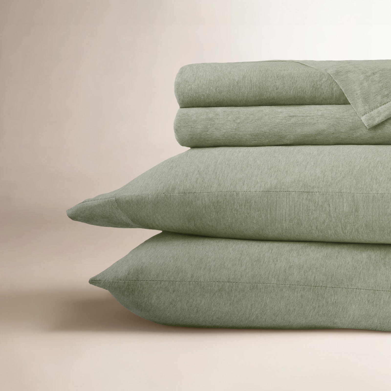 Cotton Sheet Set, Sage, Queen Sheet Set + 1 Fitted Sheet + 2 Pillowcases