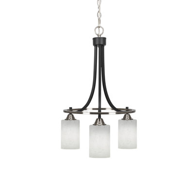Lustre 3 lumières avec verre mousseline blanc 4 po Brisilda Paramount