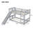 Twin Over Twin Bunk Bed With Slide And Ladder, Gray-1160525718