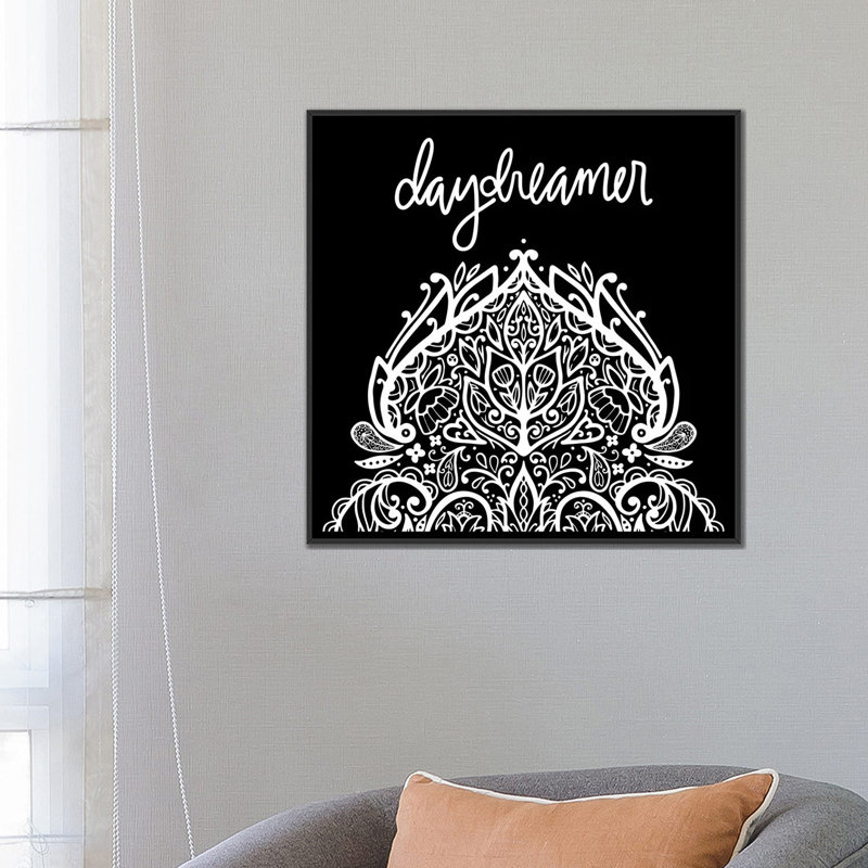 «Wild & Free Daydreamer II», impression sur toile, H 18 po x l 18 po x P 1,5 po, Toile avec cadre noir, Pas de tapis