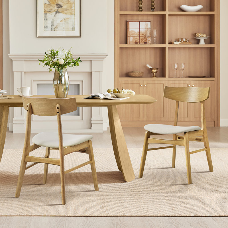5-Piece Wood Upholstered Dining Set, Orange