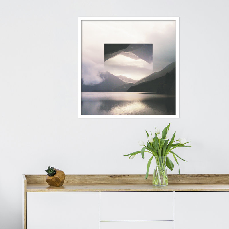 Reflected Landscape by Laura Marshall, White, 25" H x 25" W x 1" D