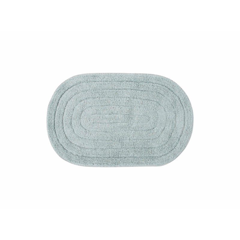 Ensemble de 2 tapis de bain de couleur unie Hazem, Bleu