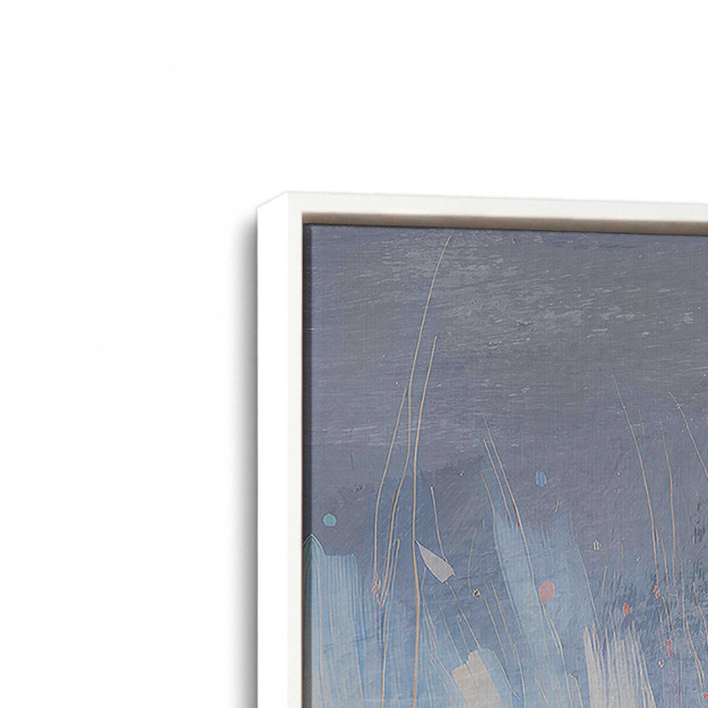 «Blue Blooms Rising I», reproduction sur toile dans un cadre, H 12,75 po x l 8,75 po, Blanc opaque