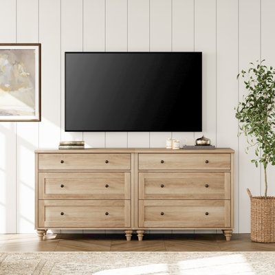 Scarlett 67.7" W 6-Drawer Solid and Manufactured TV Stand