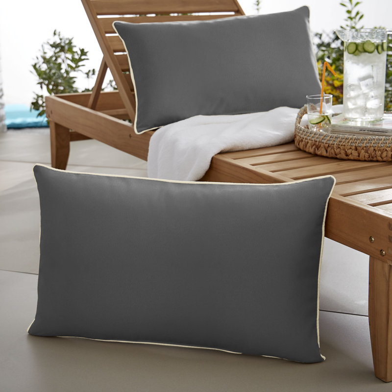  Housse et insert de coussin d'extérieur pour l'extérieur, Gris anthracite, 16 po x 26 po