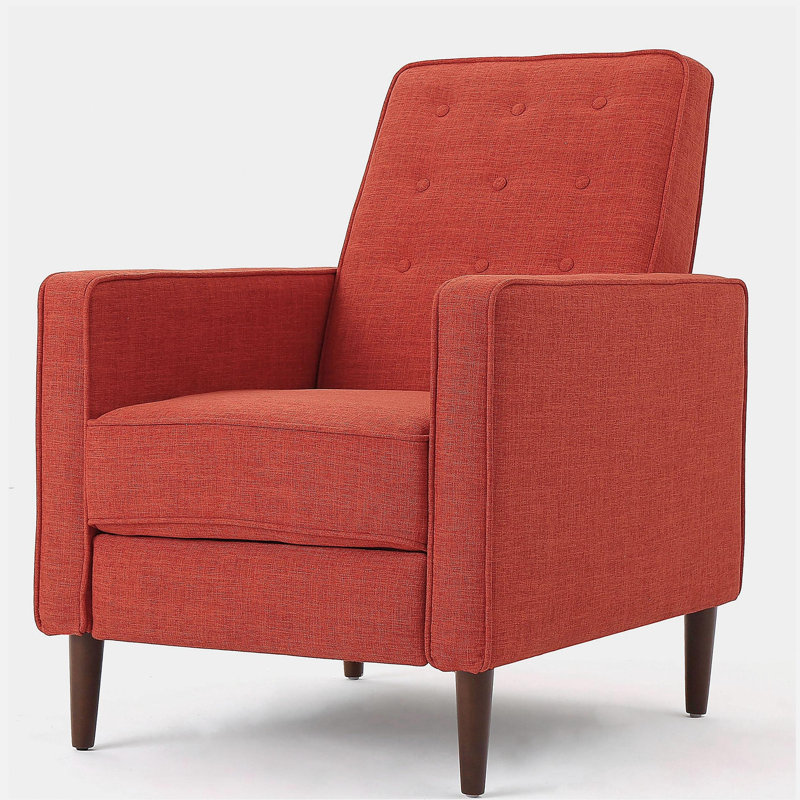 Canapé inclinable en tissu Mid-Century, Tissu orange