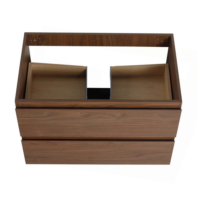 Meuble-lavabo mural en bois, Chêne brun