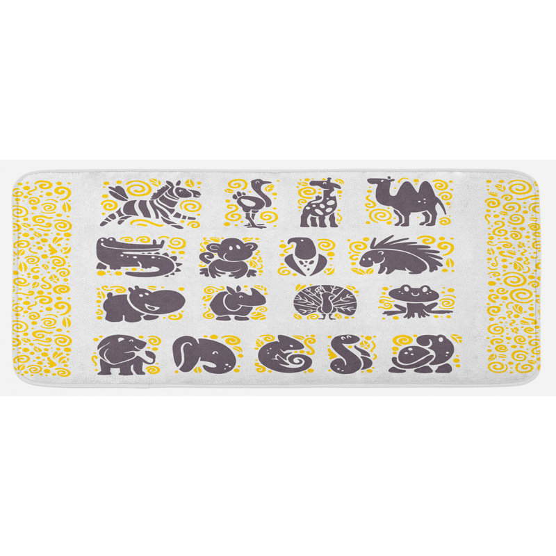Tapis de cuisine autruche