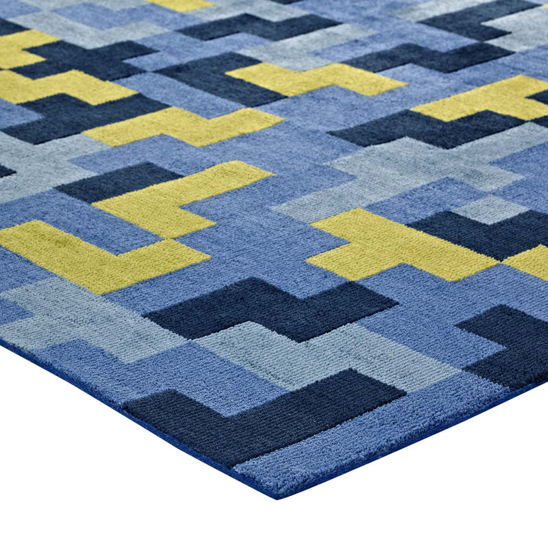 Modway Andela Interlocking Block Mosaic Area Rug, Rectangle 8' x 10'