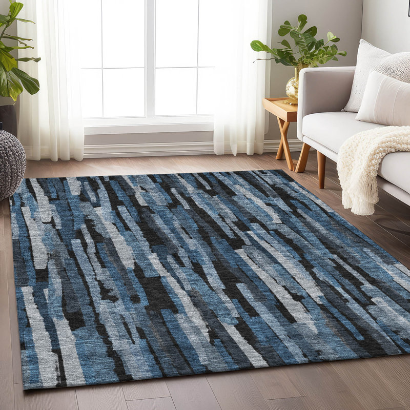 Marrah Blue Washable Indoor-Outdoor Rug - , 9' x 12'