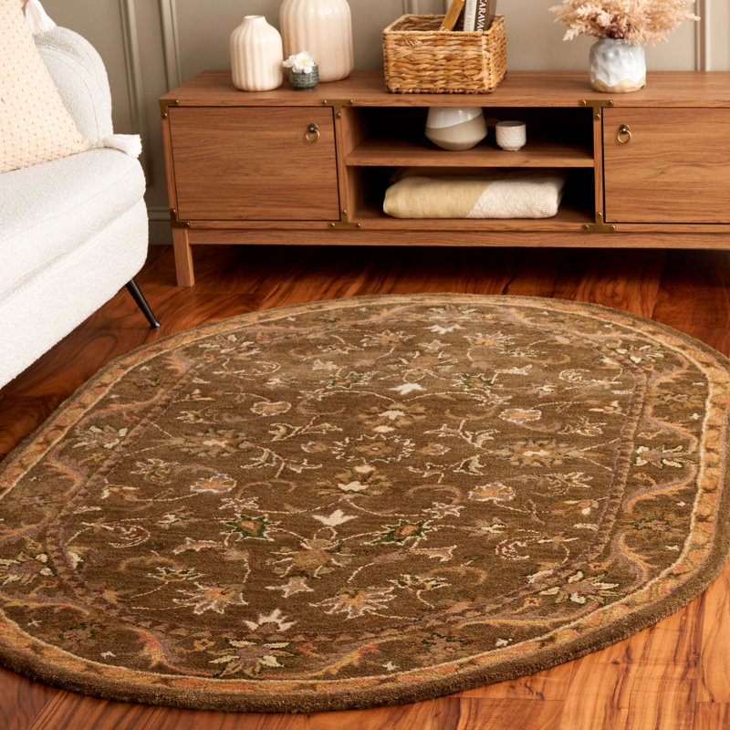 Tapis oriental en laine touffeté à la main Dunbar, Ovale 7 pi 6 po x 9 pi 6 po