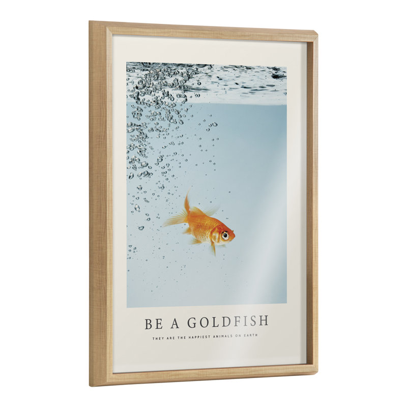 Be A Goldfish Motivational Glass Framed Wall Art