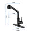 Robinet de cuisine noir mat avec bec rétractable à poignée simple 360 °. Corrosion et traitement antirouille pour la fonction. Contrôlez facilement la température de l'eau à l'aide d'une poignée. Acier inoxydable