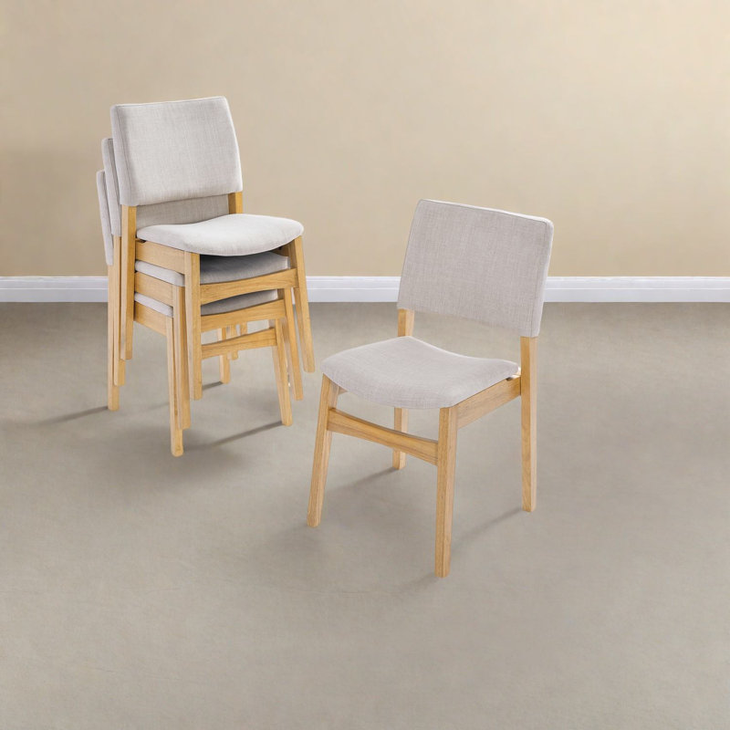 Chaises de salle à manger rembourrées peu encombrantes en bois naturel de style rustique pour la cuisine
