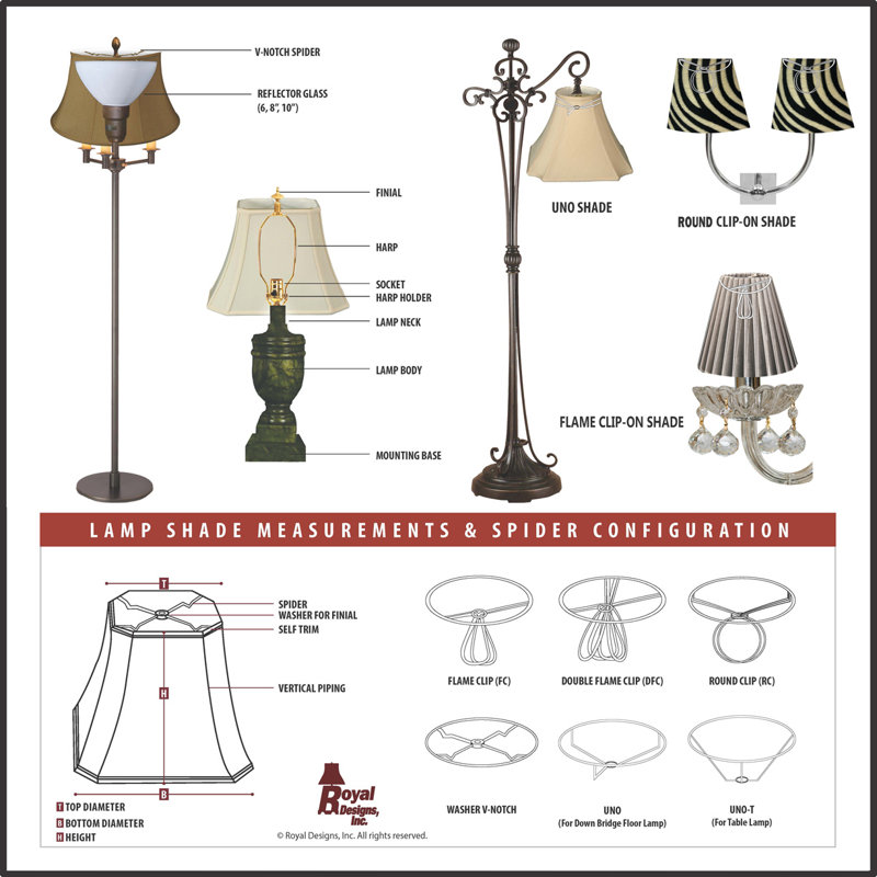 Silk Bell Lamp Shade, White, 8" H x 14" W x 14" D