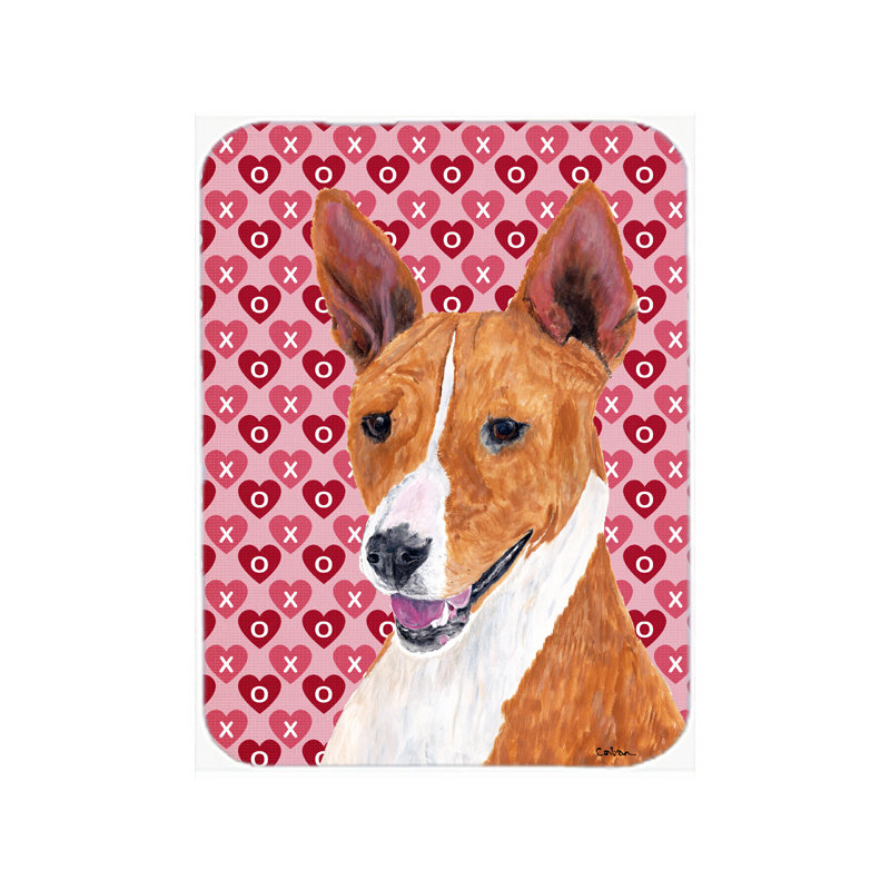 Caroline's Treasures Valentine Hearts Basenji Hearts Love and Valentine's Day Portrait Glass Cutting Board