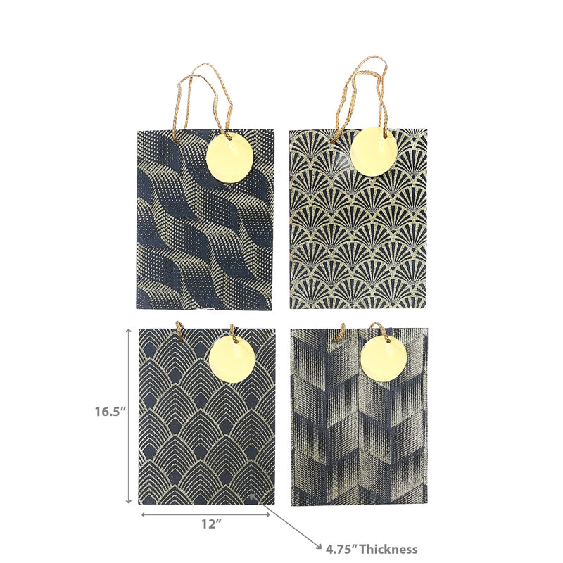 Ensemble de 12 sacs-cadeaux très brillants assortis foncés brillants