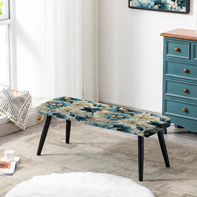 Banc rembourré floral noir Truong