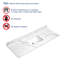 Comptoir de salle de bain 60 pouces avec comptoir en pierre de quartz avec lavabo rectangulaire encastré en céramique et 2 éclaboussures latérales