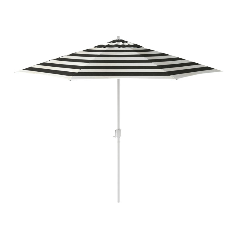 Parasol de marché 86,3 po Kenne, l 108 po x P 108 po, Cabana Classic Black Stripe Sunbrella®