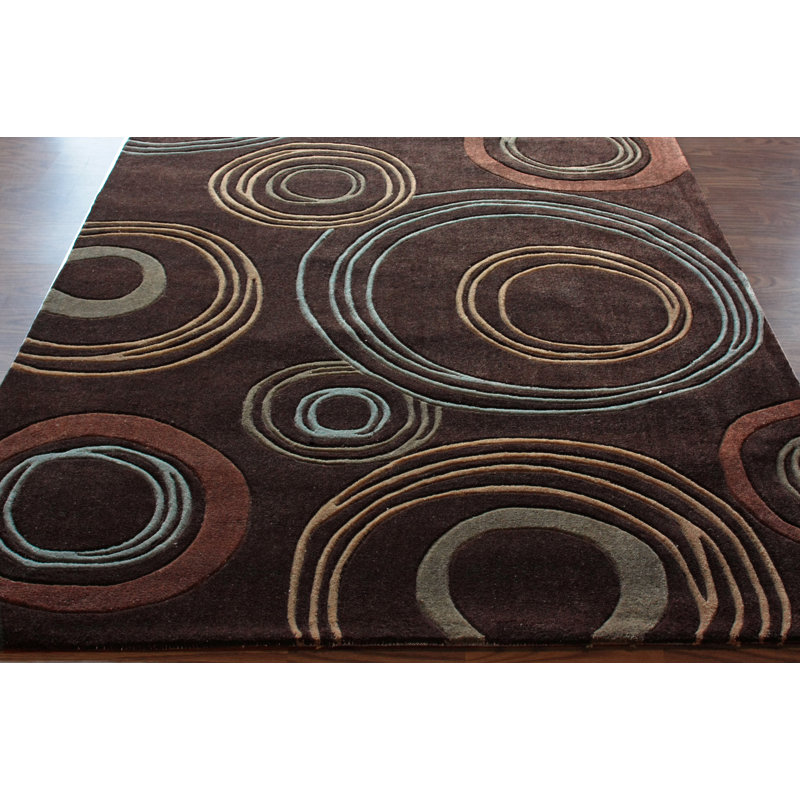 Tapis brun touffeté à la main Lakefield, Rectangle 7 pi 6 po x 9 pi 6 po