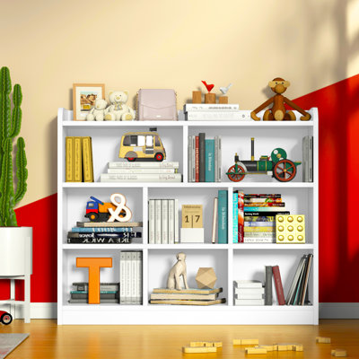 Anelisse Bookshelf, 4-tier Anelisse Kids Bookshelf With Anti-tilt Device,8 Cube Storage Organizer 35.4" Tall Open Shelf Anelisse Book Shelf For Bedroom, Living Room