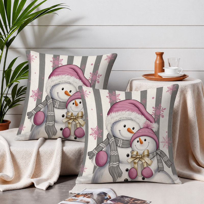 Polyester Pillowcase, Arbre vert et blanc enneigé