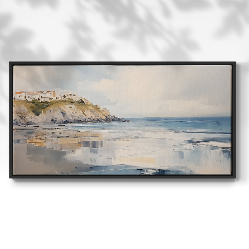 Série nautique - CCXVII - Toile tendue avec châssis encadré - Prêt à être accroché, Noir, H 21 po x l 41 po