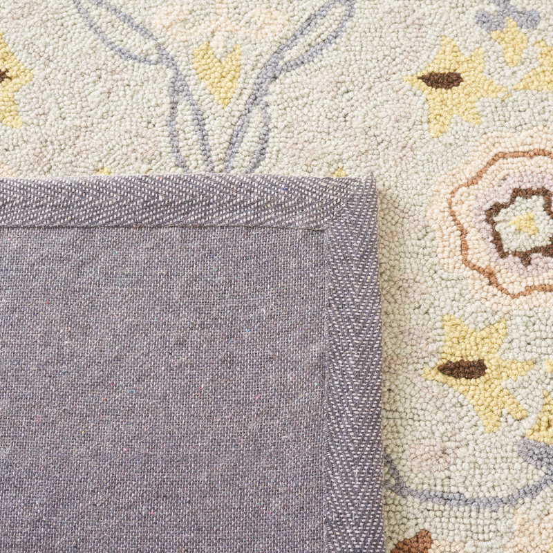 Stockertown Hand Hooked Wool Pile Geometric Rug, Rectangle 7'9" x 9'9"