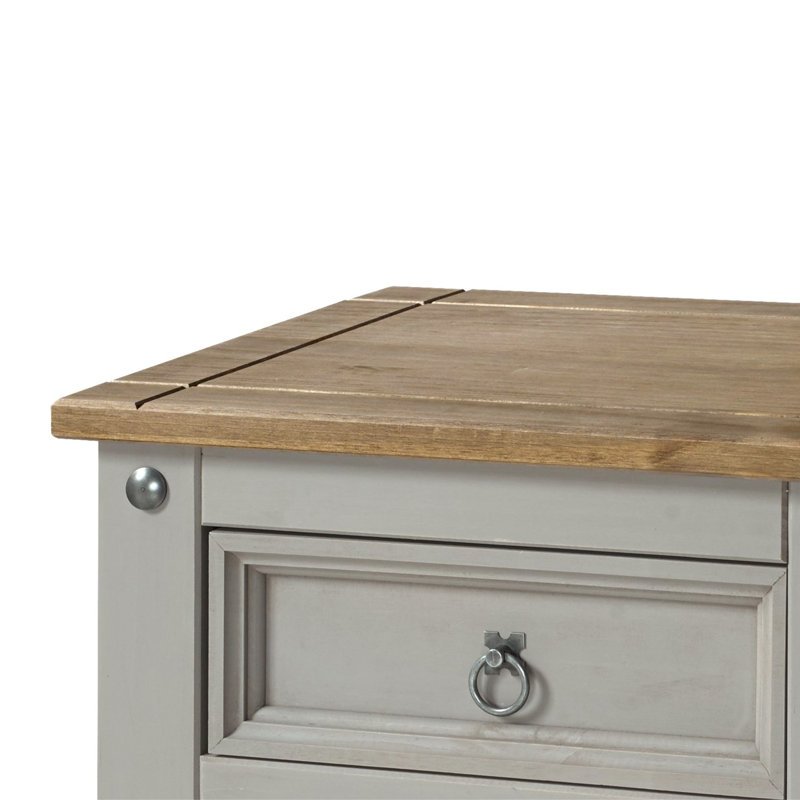 Mauldin 3 Drawer Bedside Table, Grey