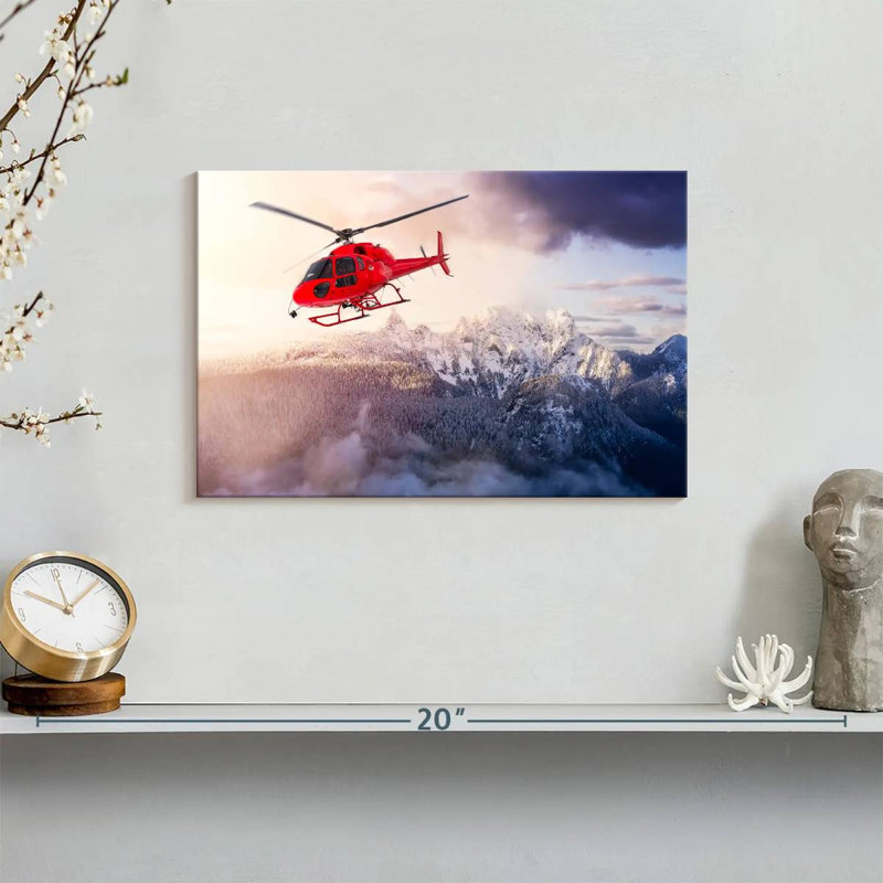 Mehar Flying Red Helicopter, 8" H x 12" W
