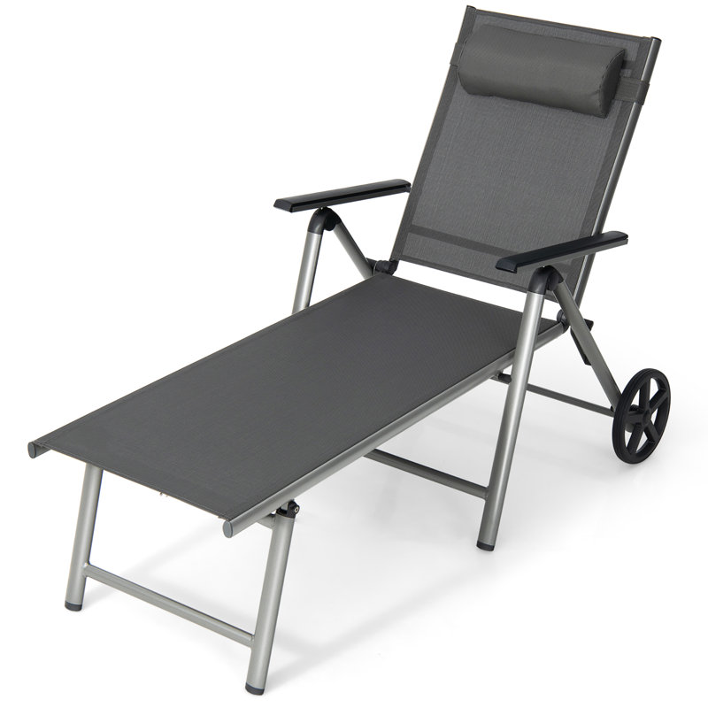 Kostanty Outdoor Metal Chaise Lounge