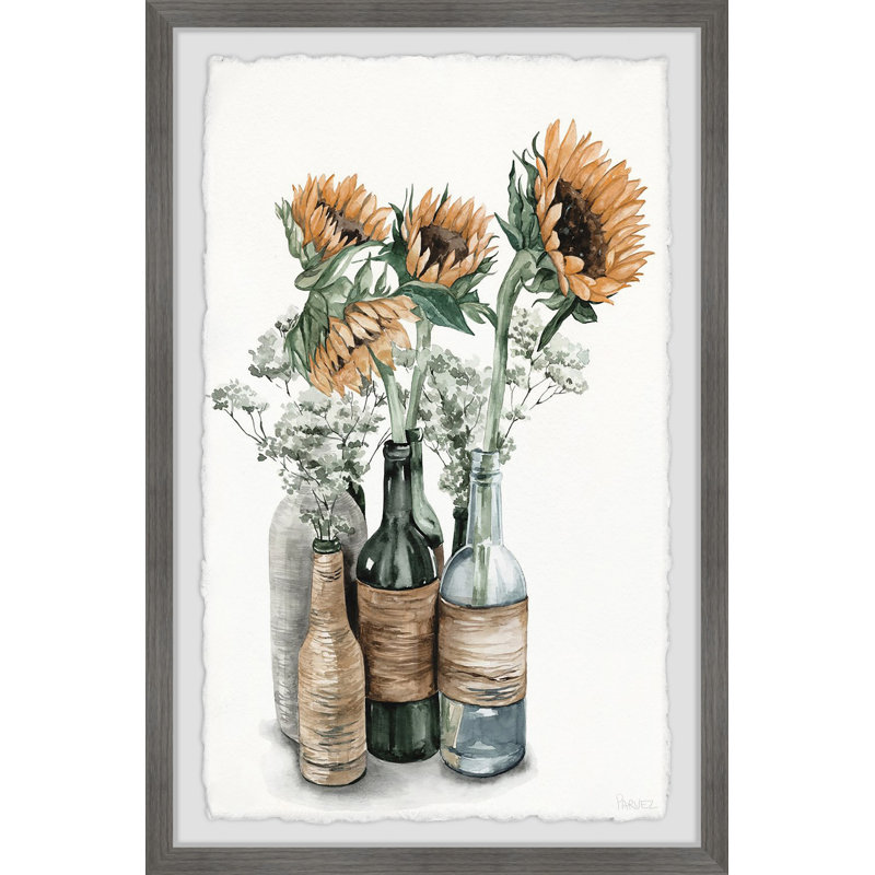 Sunflower Centerpiece by Parvez Taj - Single Picture Frame Painting, 30cm H x 20cm W