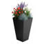 Pot à fleurs conique en métal noir-1642836563