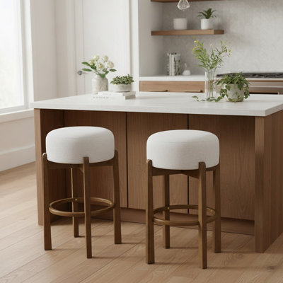 Adjustable Height Swivel Bar Stools Set Of 2 With Backrest And Footrest, PU Leather Upholstered For Comfort And Style In Any Setting