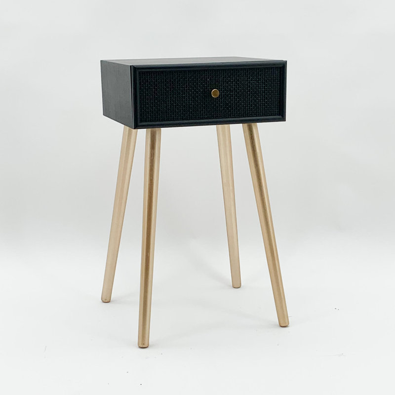 40cm W Solid + Manufactured Wood Bedside Table