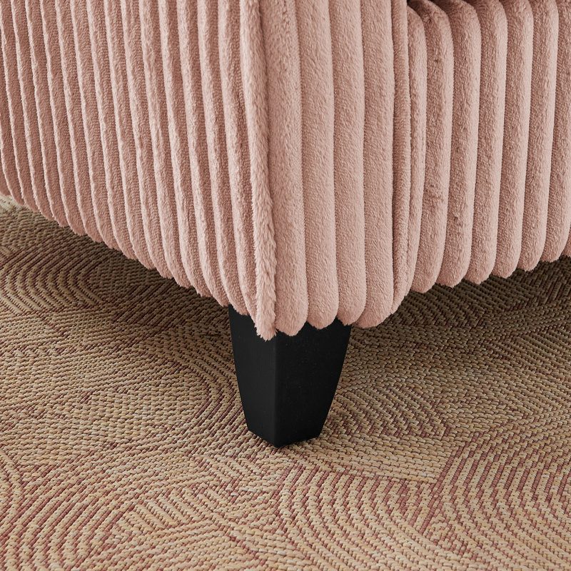 Chaise d'appoint avec accoudoirs et coussin moelleux, Pink