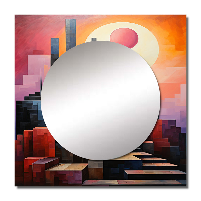 Erlon - Miroir carré, art mural pour salle de bain, 29 po x 29 po
