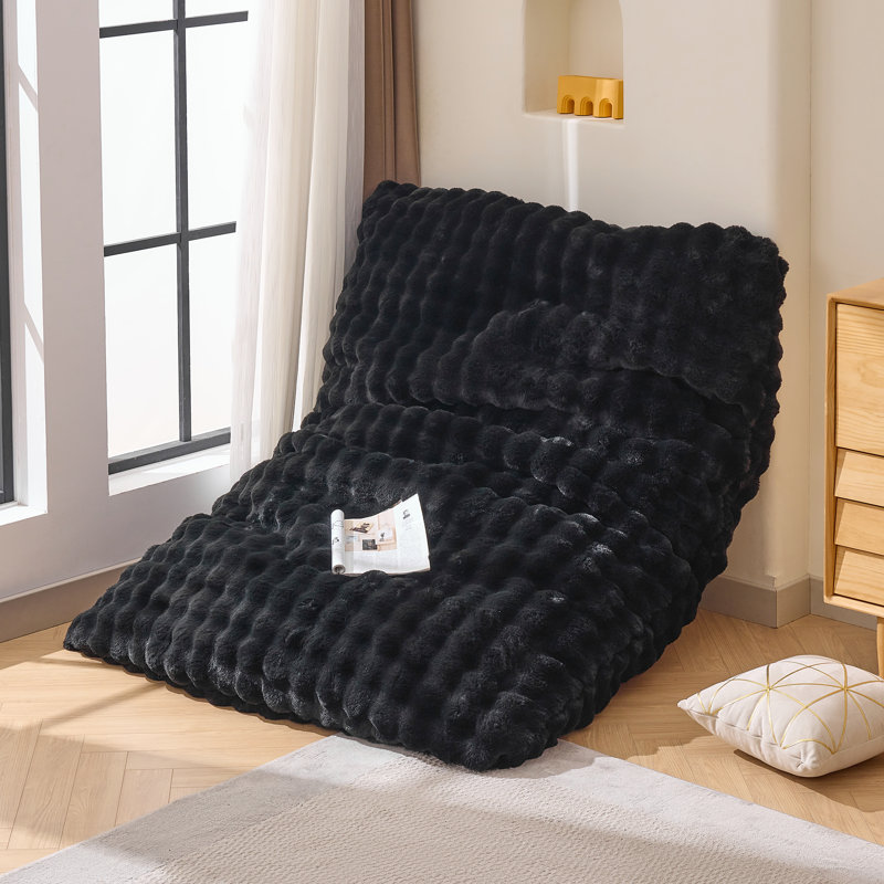 3 In 1 Bean Bag Chair For Adults, Plush Fluffy Bean Bag Couch W/High-Density Memory Foam Filling, Convertible Floor Sofa To Mattress For Dorm, Apartment, Bedroom