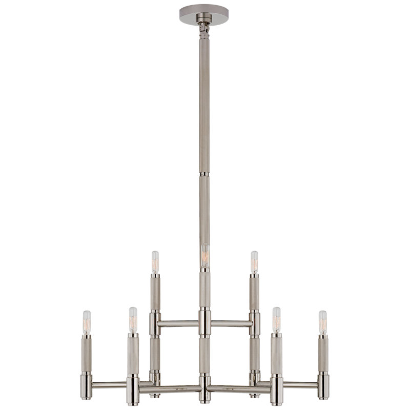 Ralph Lauren Barrett 9 Light Chandelier, Polished Nickel