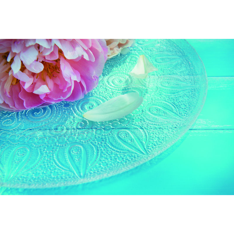 Serving Plate Arabesque Red 21 Cm, Transparent