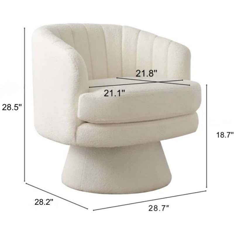 Ensemble 3 pièces de chaises pivotantes à 360 ° avec housses de coussin amovibles - Chaises d'appoint modernes pour le salon, la chambre à coucher et le bureau
