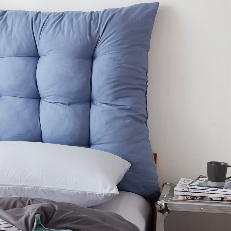 Rainha - Coussin de dossier capitonné Puffy, Bleu denim