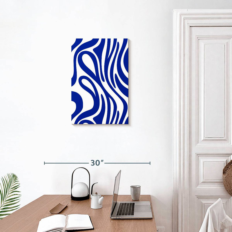 Avery Navy Blue Swirl Pattern, 24" H x 16" W