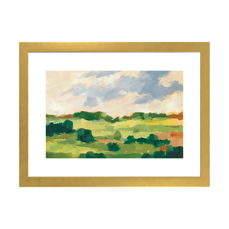 «Scattered Trees I» par Ethan Harper - reproduction, H 24 po x l 32 po x P 1 po, Papier doré