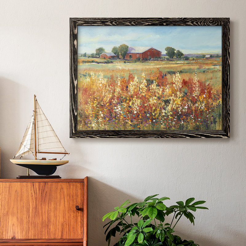 «Country View II», peinture sur toile encadrée, Noir, H 26 po x l 38 po x P 1,5 po