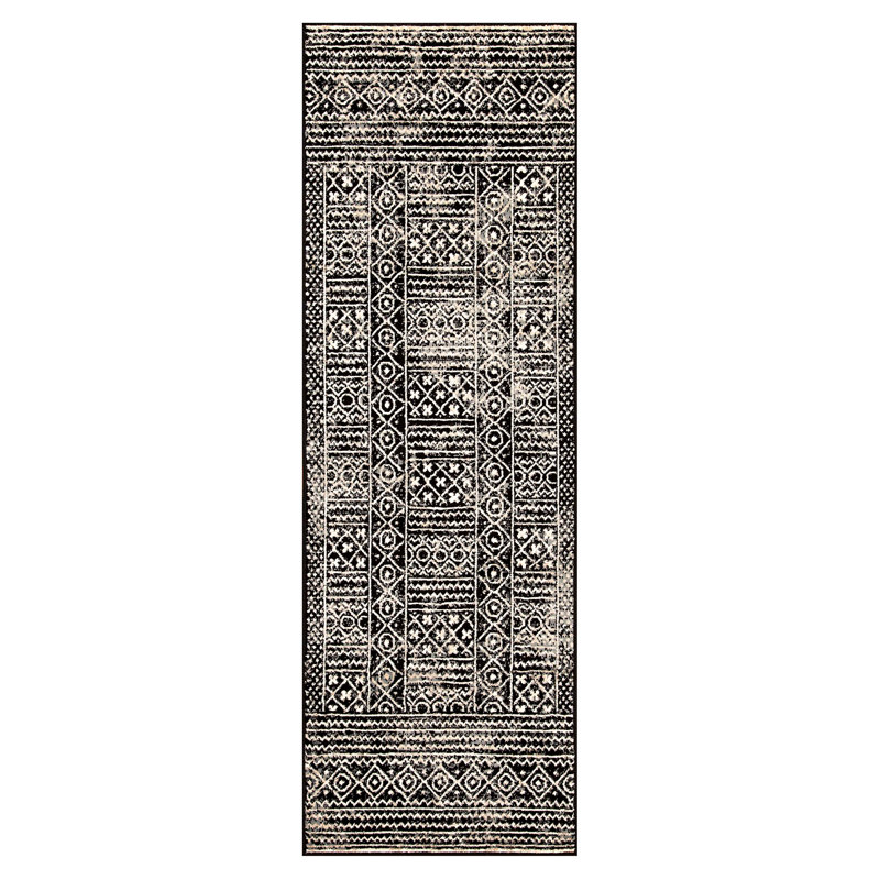 Tapis d'intérieur moderne Cosmo, Rectangle 4pi x 6 pi, Noir