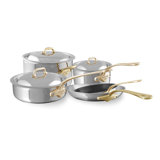 Mauviel M'cook B 8-Piece Cookware Set With Brass Handles
