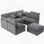 86,6 po Canapé modulaire Canapé modulaire en U Canapé-lit Canapé-lit en L avec repose-pieds mobile et deux ports USB pour le salon (ancien SKU: N719S001680E), gris